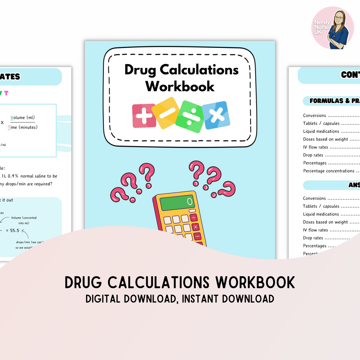 Drug calculations workbook - digital download