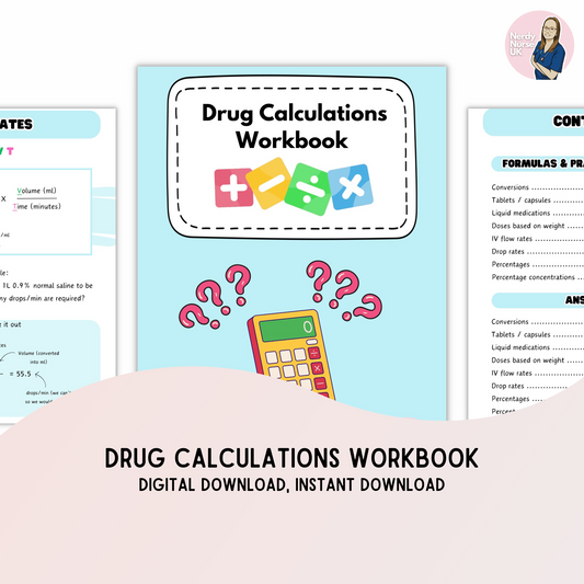 Drug calculations workbook - digital download