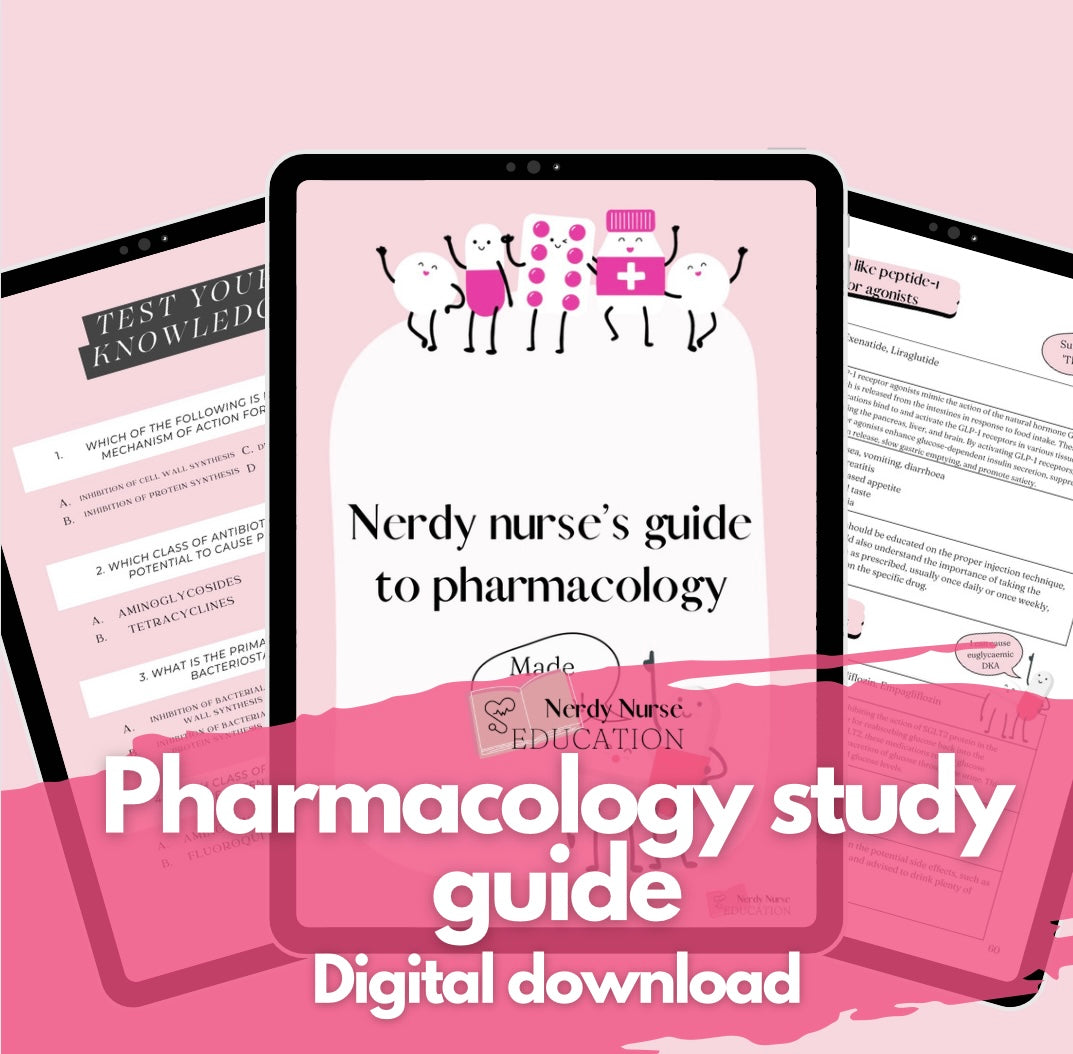 Pharmacology Study Guide - Digital Download – Nerdynurseuk Trading Name ...