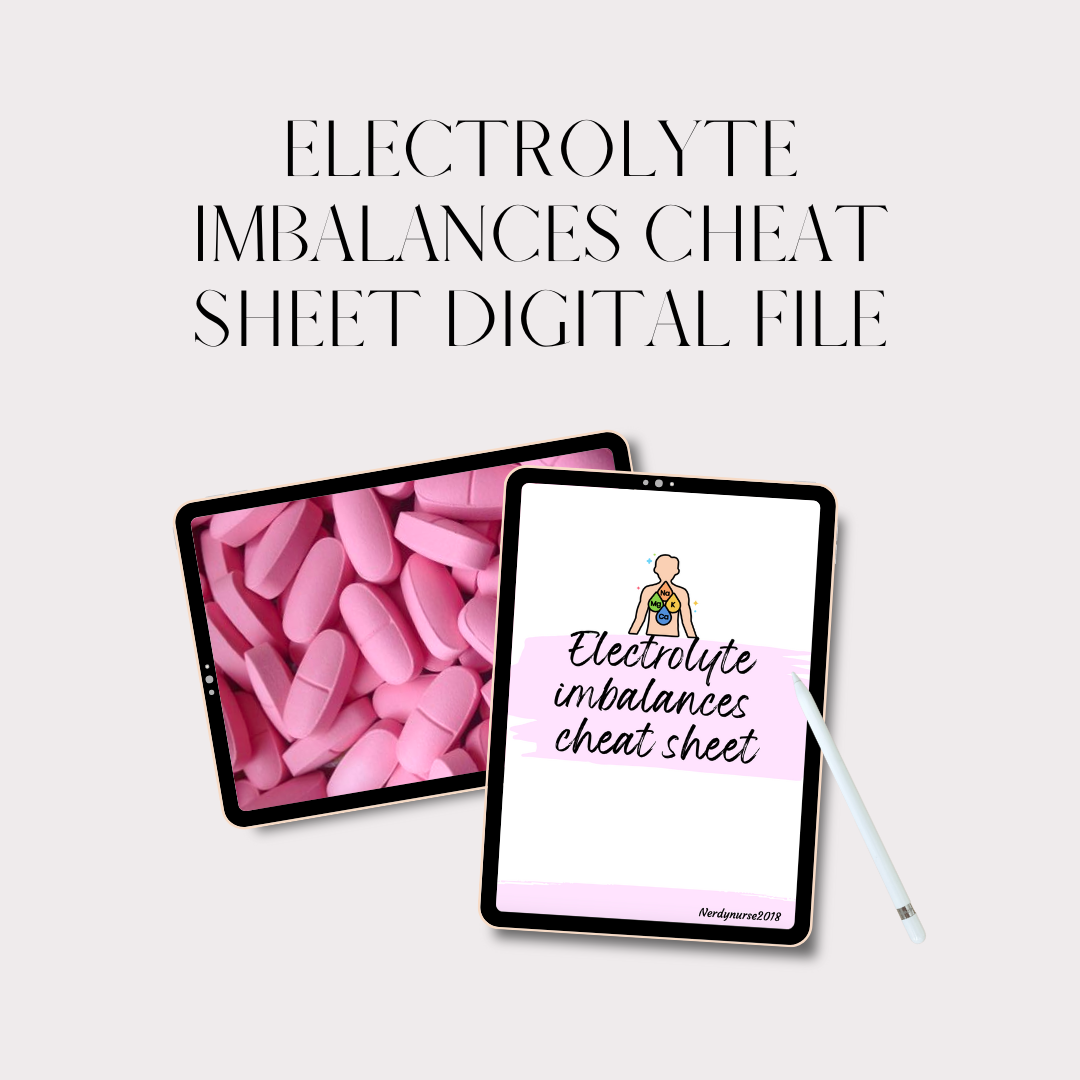 Electrolyte Imbalances Cheat Sheet - Digital File